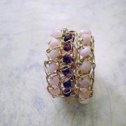 SALE 30% OFF - Crochet gold wire rings- size 7.5